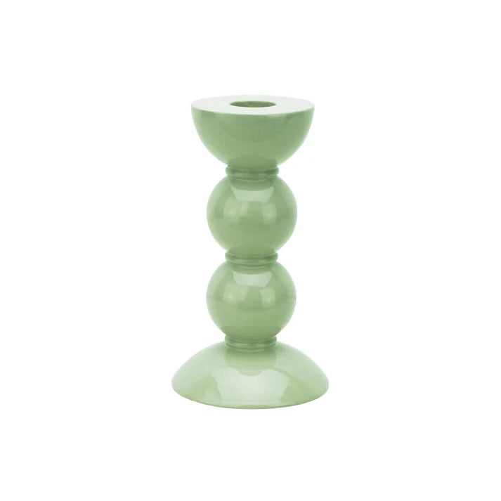 Addison Ross Medium Sage Bobbin Candlestick - 14cm