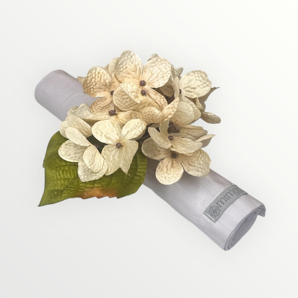 Beige Hydrangea Napkin Ring