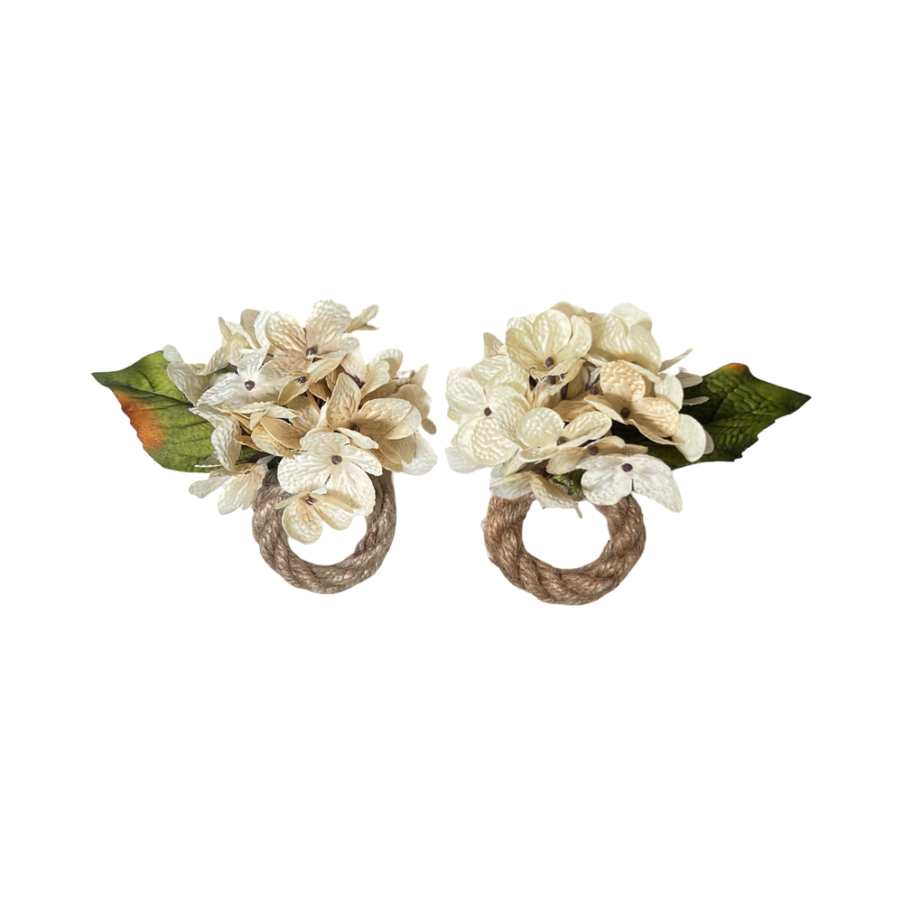 Beige Hydrangea Napkin Ring