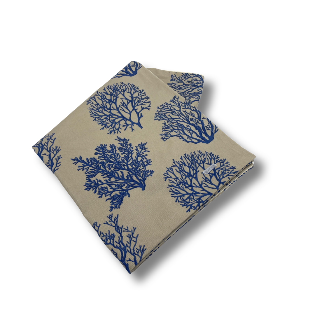 Blue Blush Coral Rectangular Tablecloth