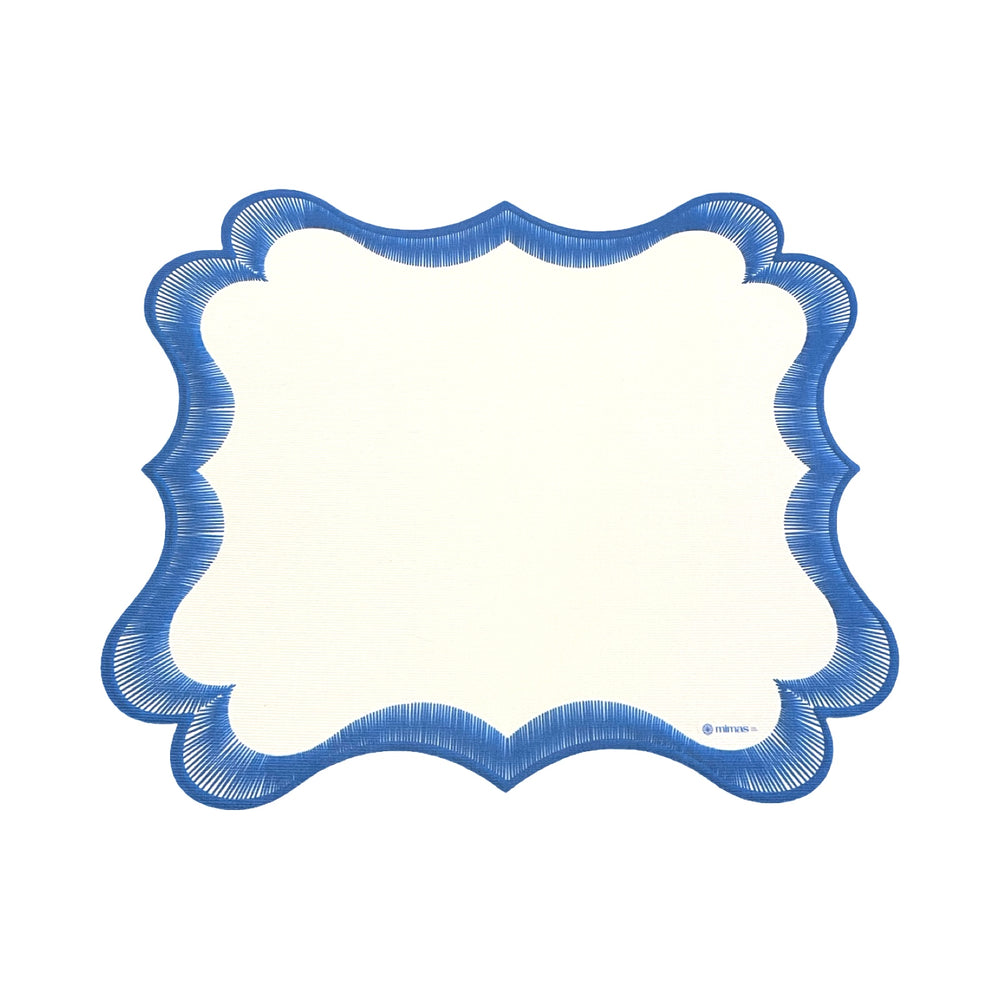 Decorative blue border on a white background