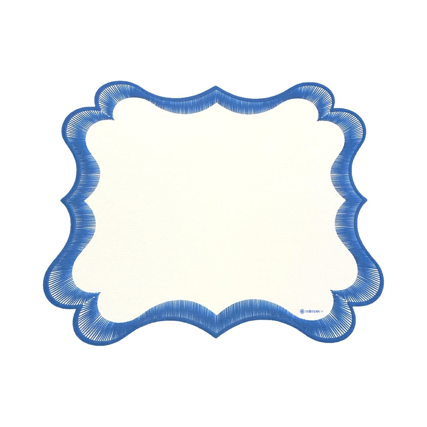 Decorative blue border on a white background