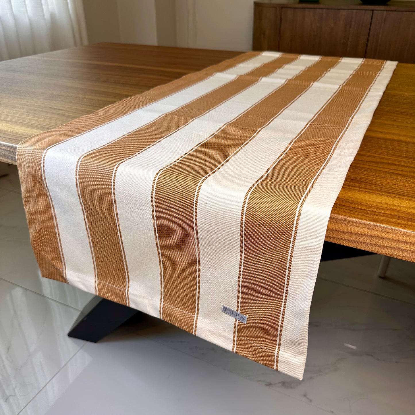 Caramel/Beige Stripe Table Runner