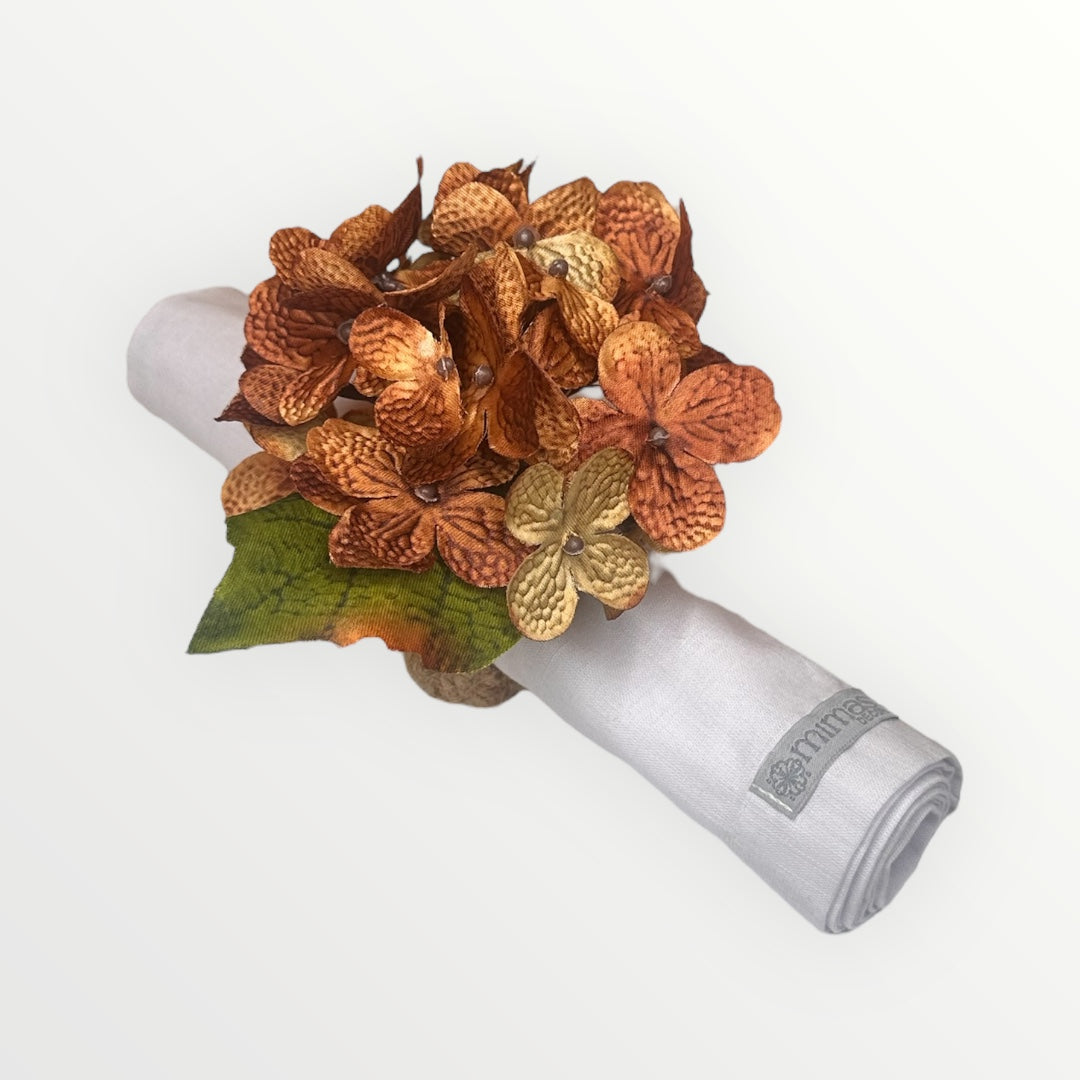 Caramel Hydrangea Napkin Ring