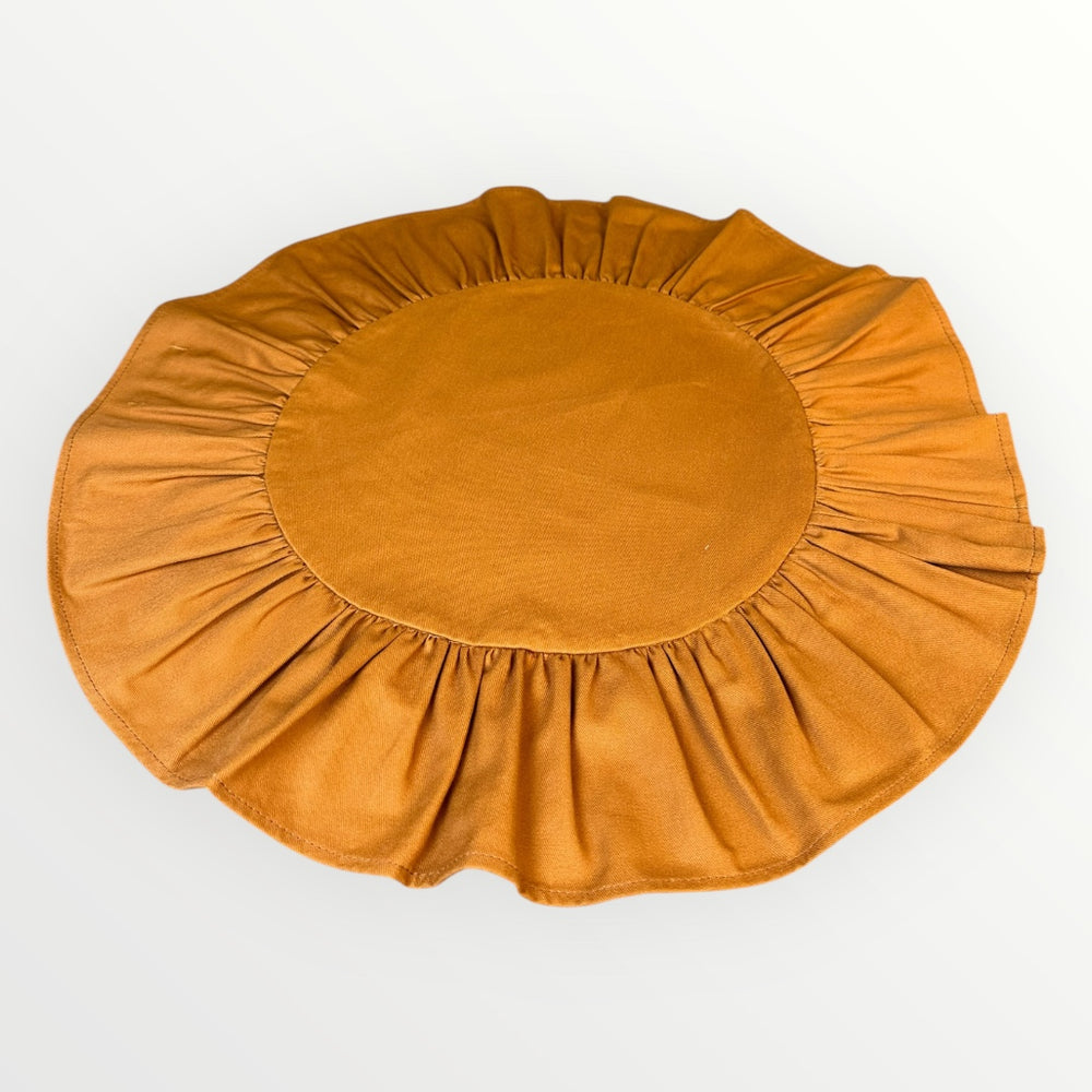 Caramel Round Ruffle Placemat