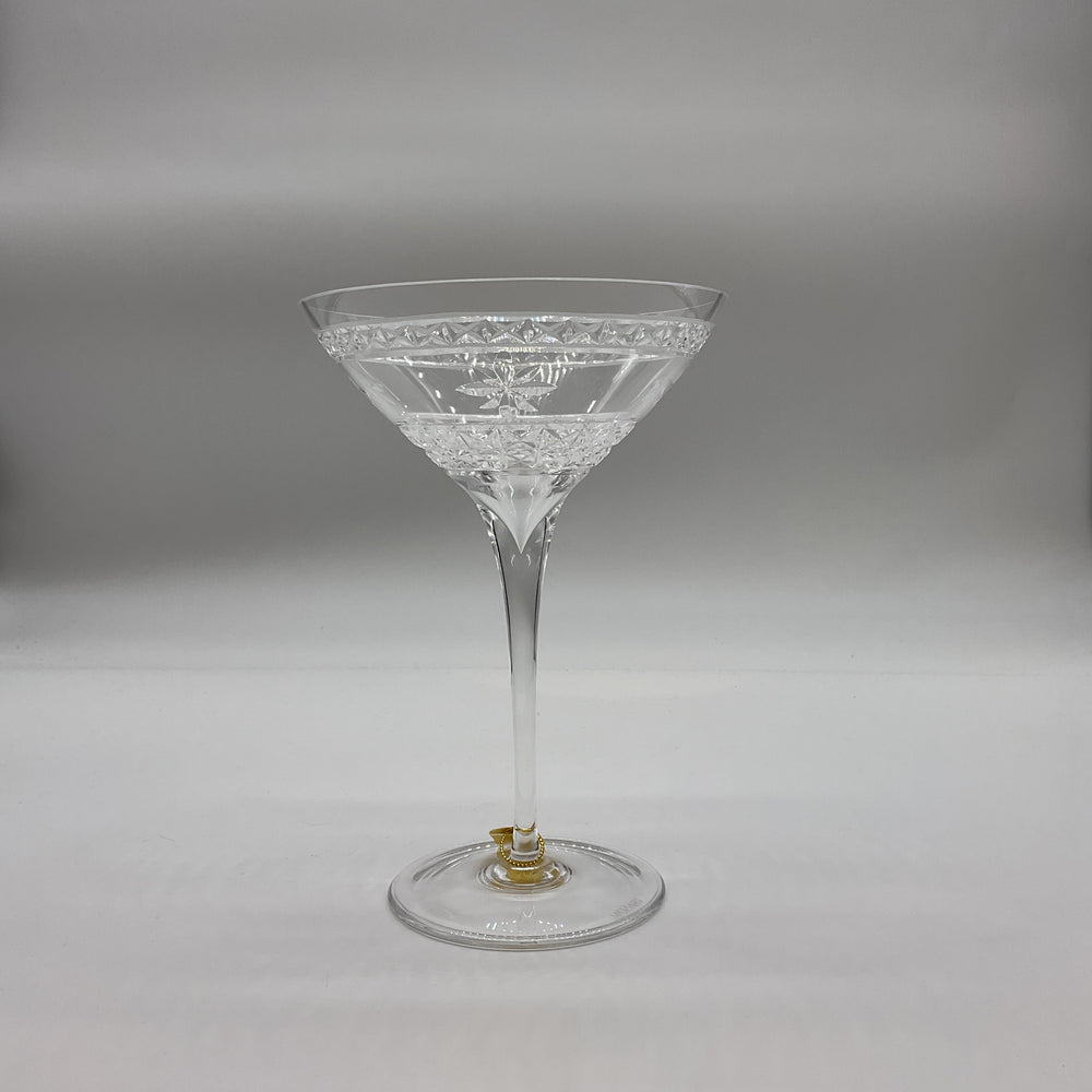 Compass Rose Clear Crystal Martini Glasses (02 pcs)