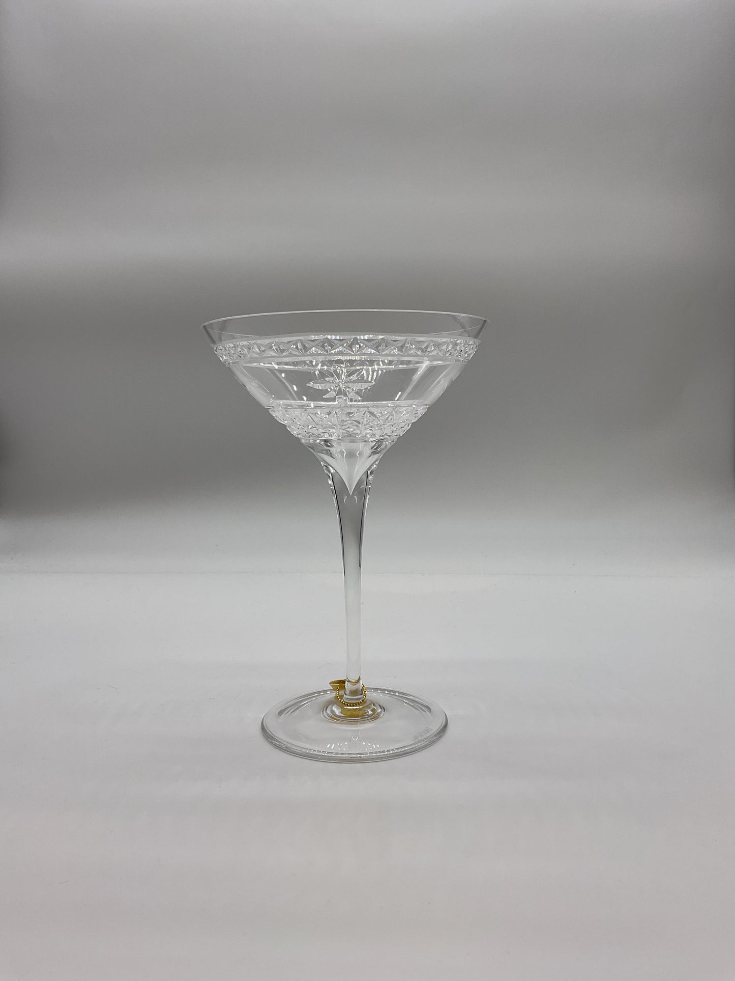 Compass Rose Clear Crystal Martini Glasses (02 pcs)