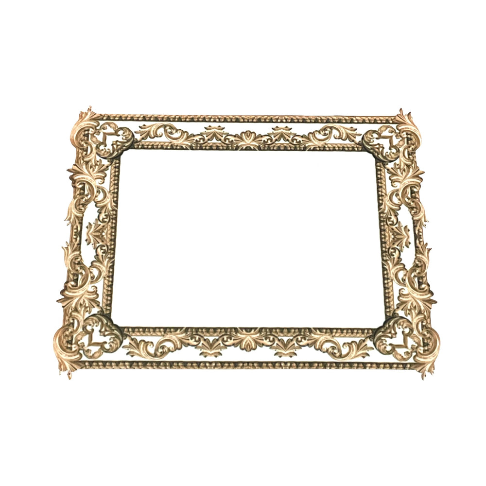 Decorative gold frame on a white background