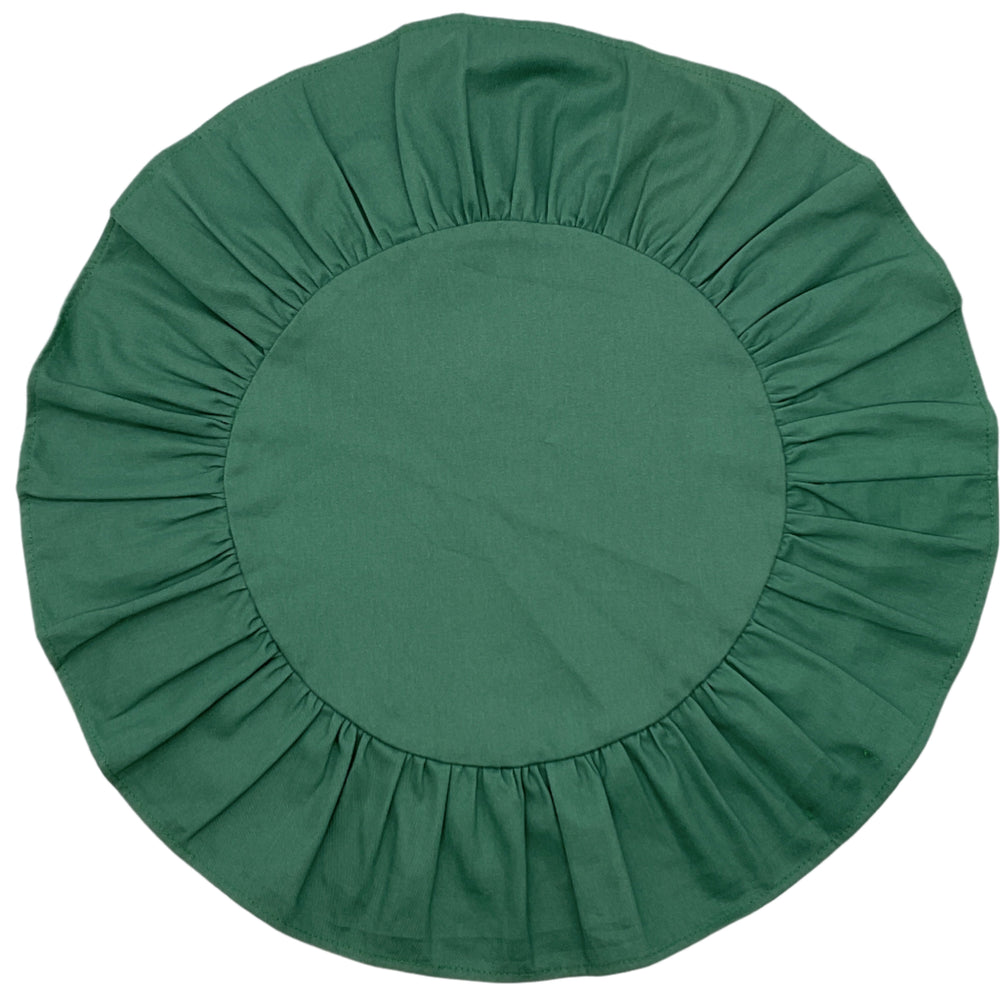 Forest Green Round Ruffle Placemat