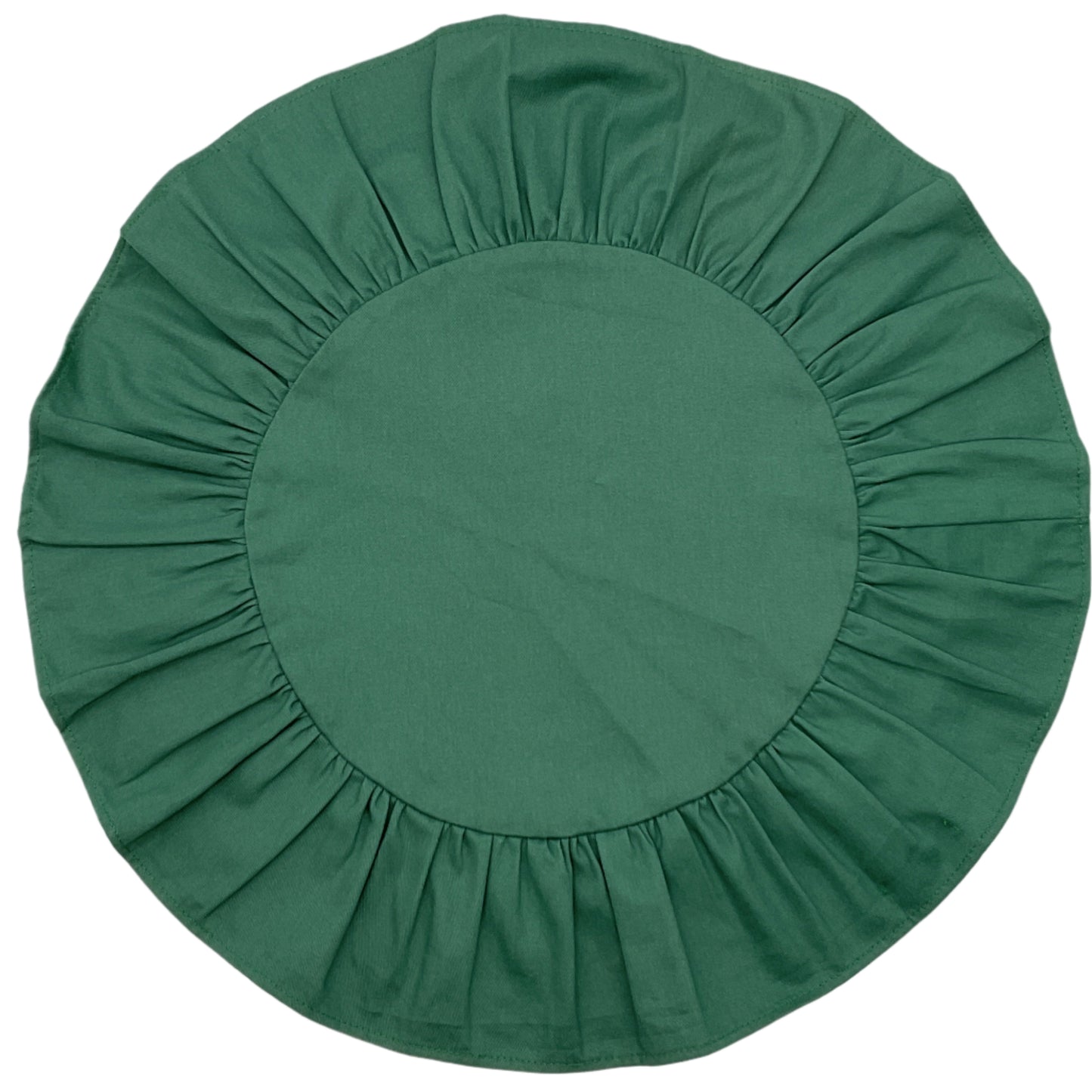 Forest Green Round Ruffle Placemat