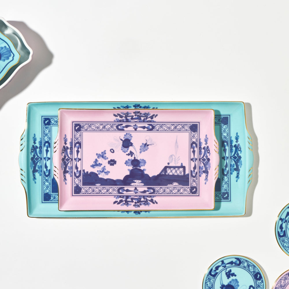 
                      
                        Ginori 1735 Oriente Italiano Iris Large Rectangular Tray
                      
                    