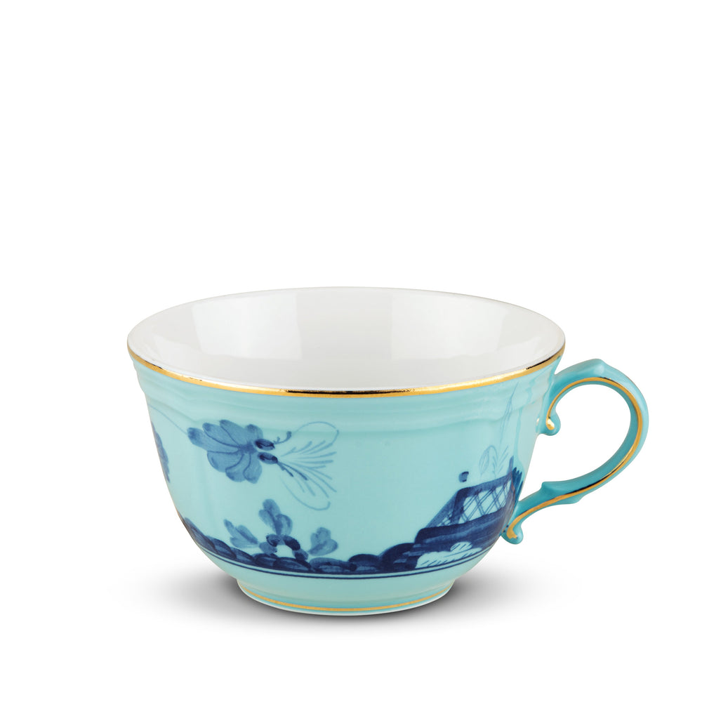 Ginori 1735 Oriente Italiano Iris Tea cup with tea saucer