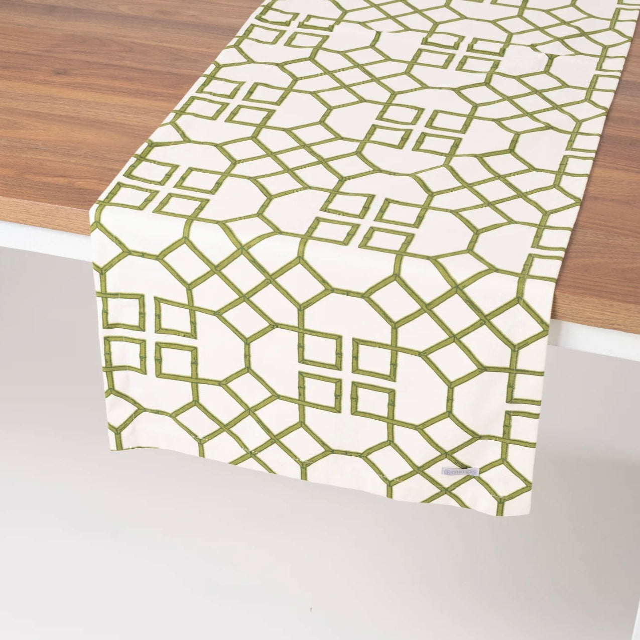 Green Bamboo Pattern Table Runner