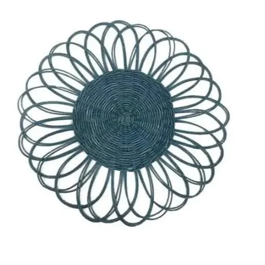 Handwoven Blue Rattan Placemat