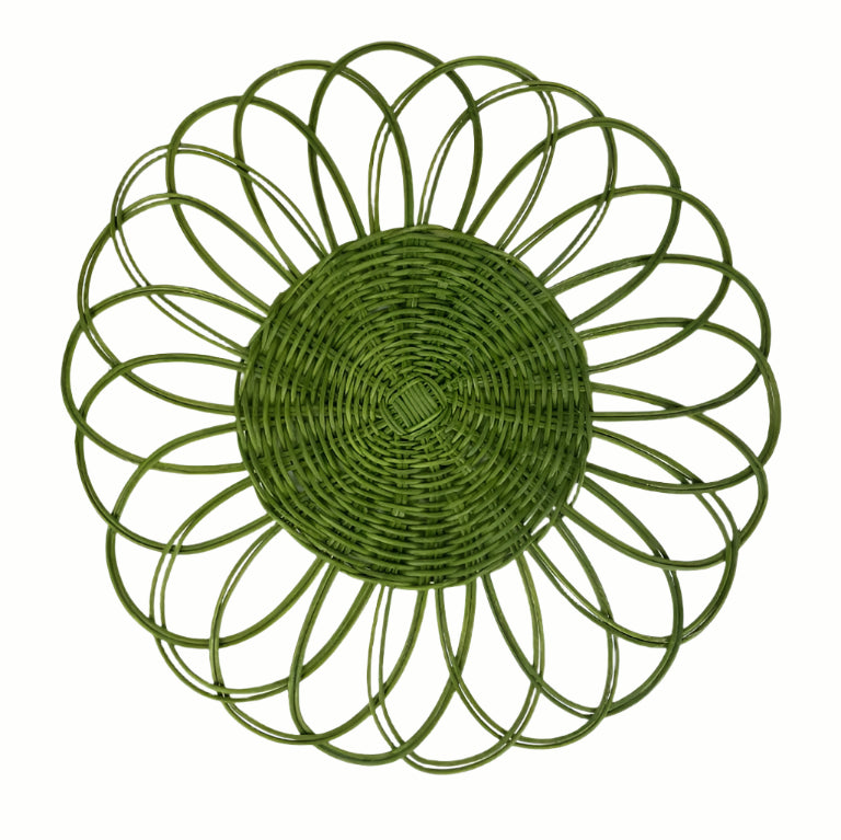 Handwoven Green Rattan Placemat