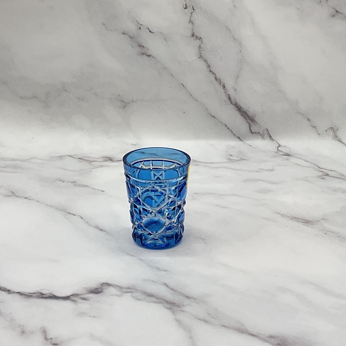 House of Braganza Engraved Royal Crystal Shot Glass - Blue