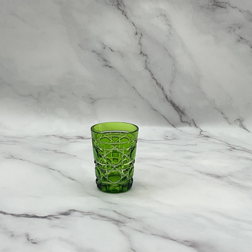 House of Braganza Engraved Royal Crystal Shot Glass - Green
