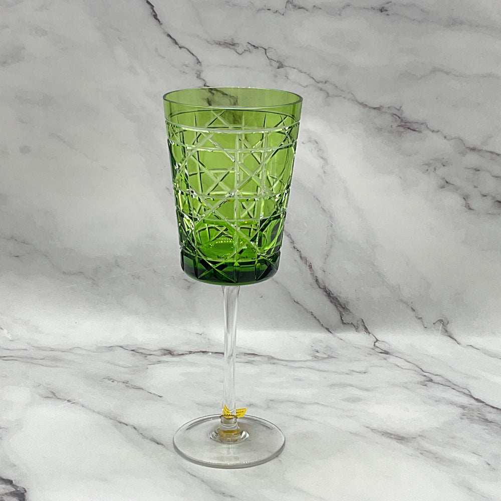 House of Braganza Engraved Royal Crystal Water - Green