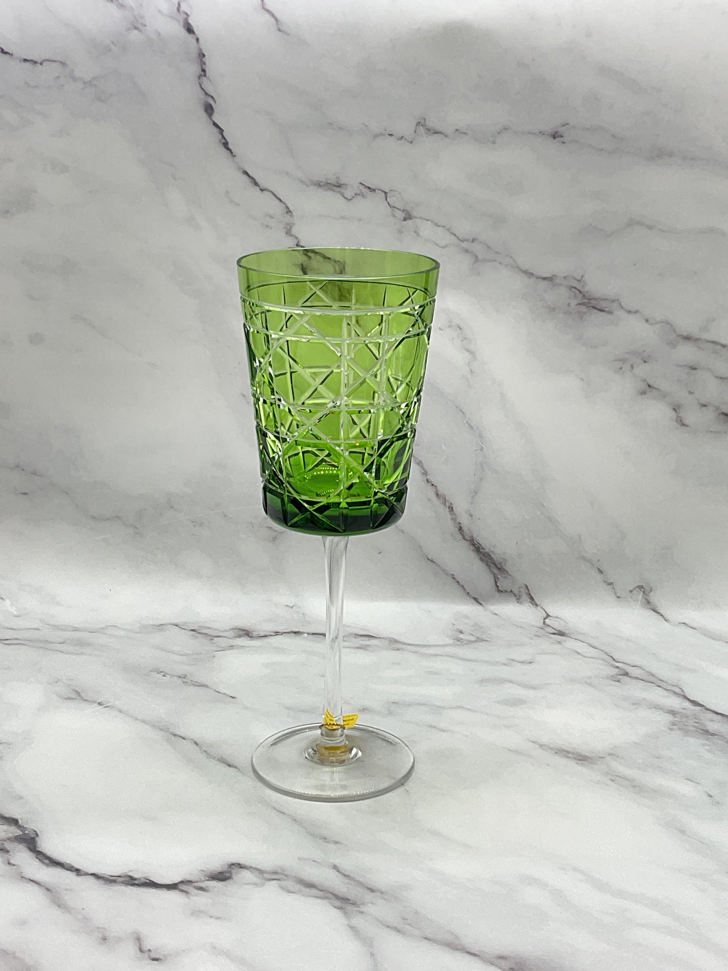 House of Braganza Engraved Royal Crystal Water - Green