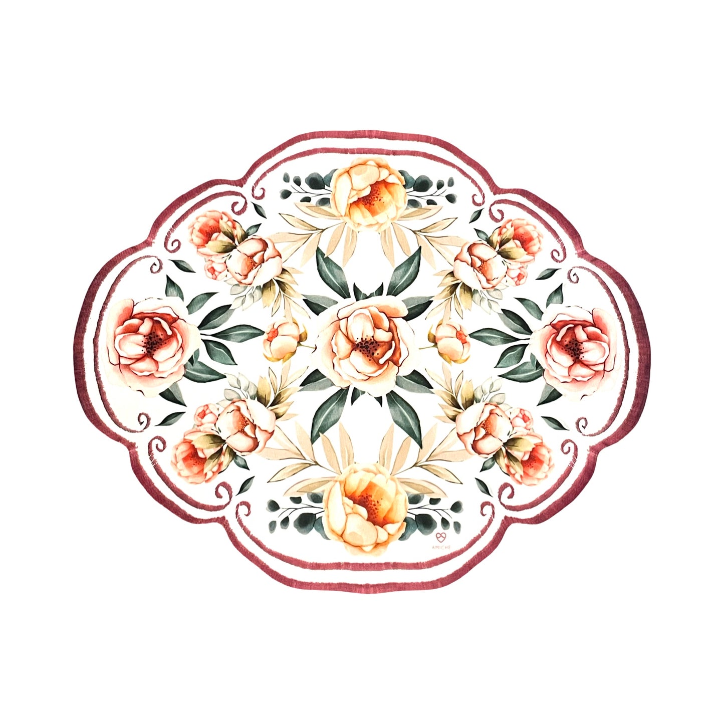 Vintage White Floral Water Resistant Placemat