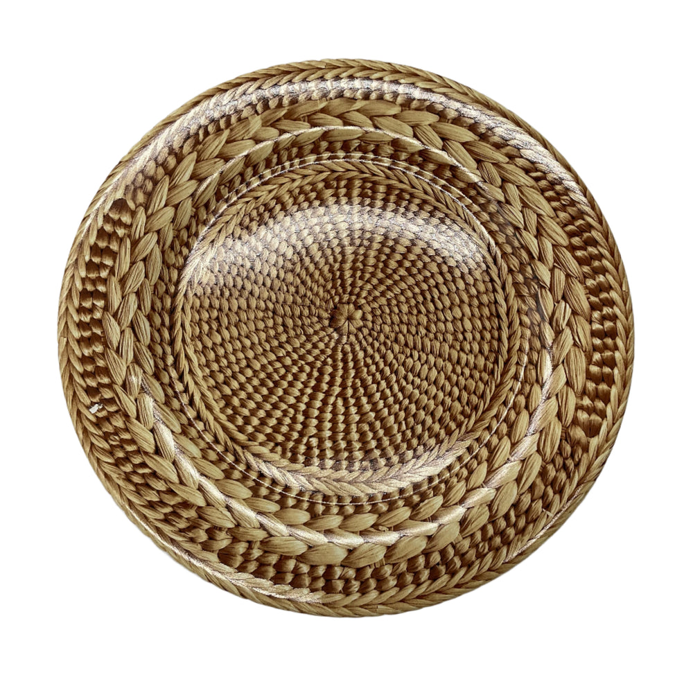 Luiz Salvador Woven Print Ceramic Charger Plate