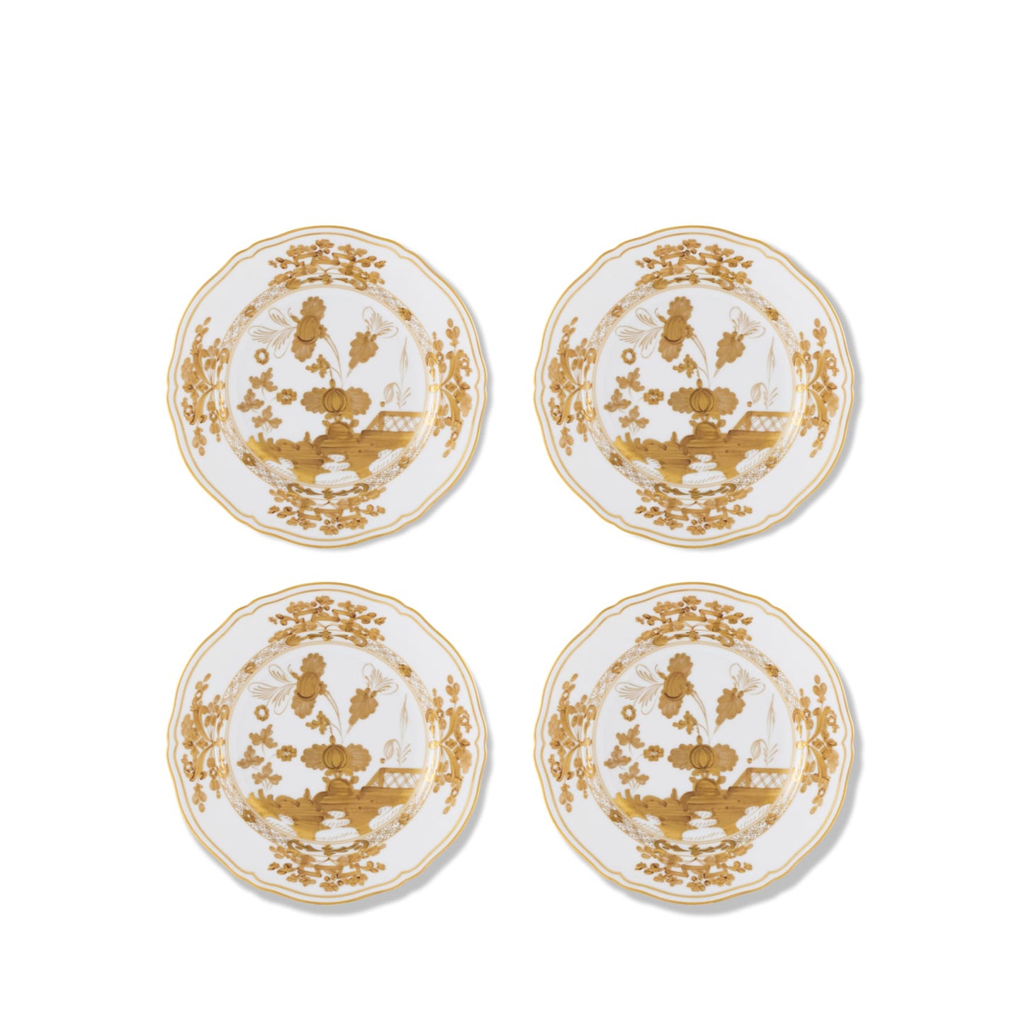 Ginori 1735 Oriente Italiano Aurum Set of 4 Dessert Plate