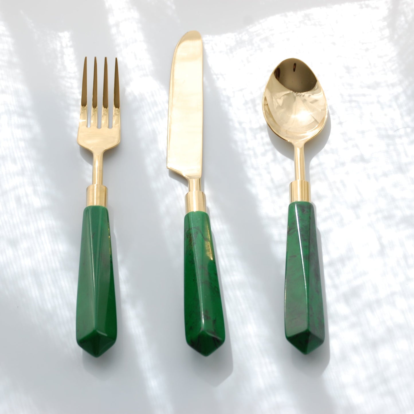 Ishela Malachite Flatware Set -18 Piece