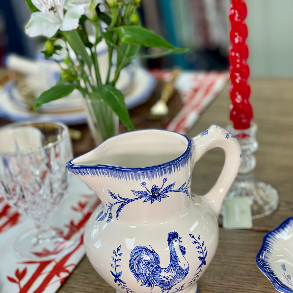 Luiz Salvador Blue Rooster Pitcher