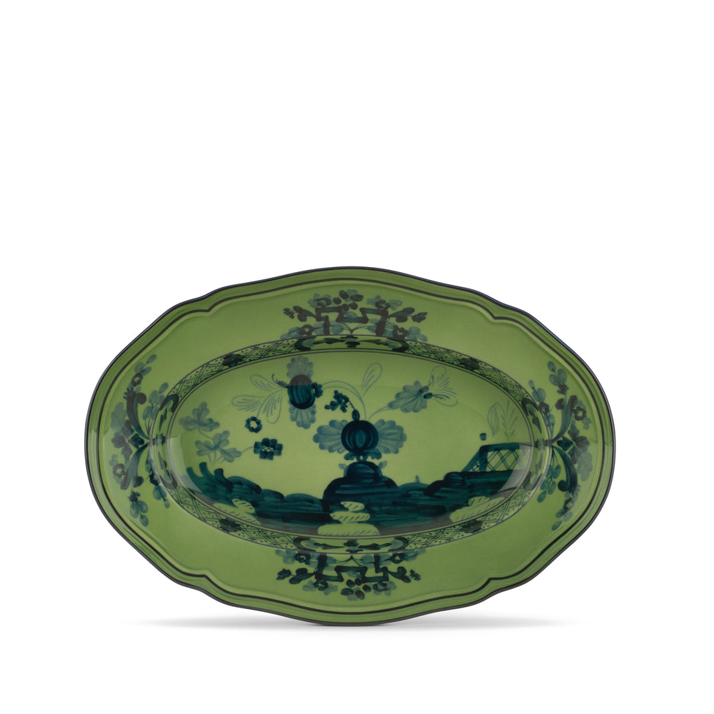 Ginori 1735 Oriente Italiano Malachite Oval Pickle Dish