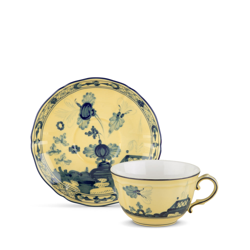 Ginori 1735 Oriente Italiano Citrino Tea Cup and Saucer