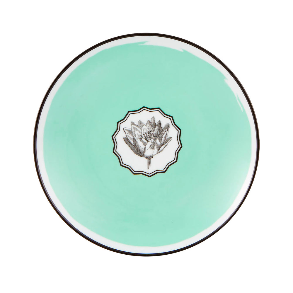 Vista Alegre Herbariae Green Dessert Plate