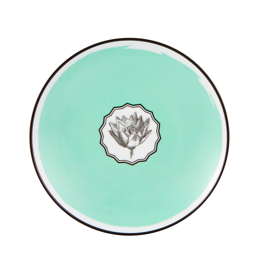 Vista Alegre Herbariae Green Dessert Plate