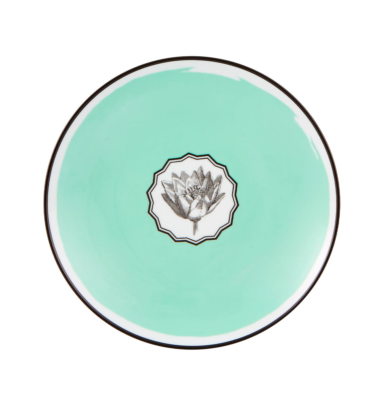 Vista Alegre Herbariae Green Dessert Plate
