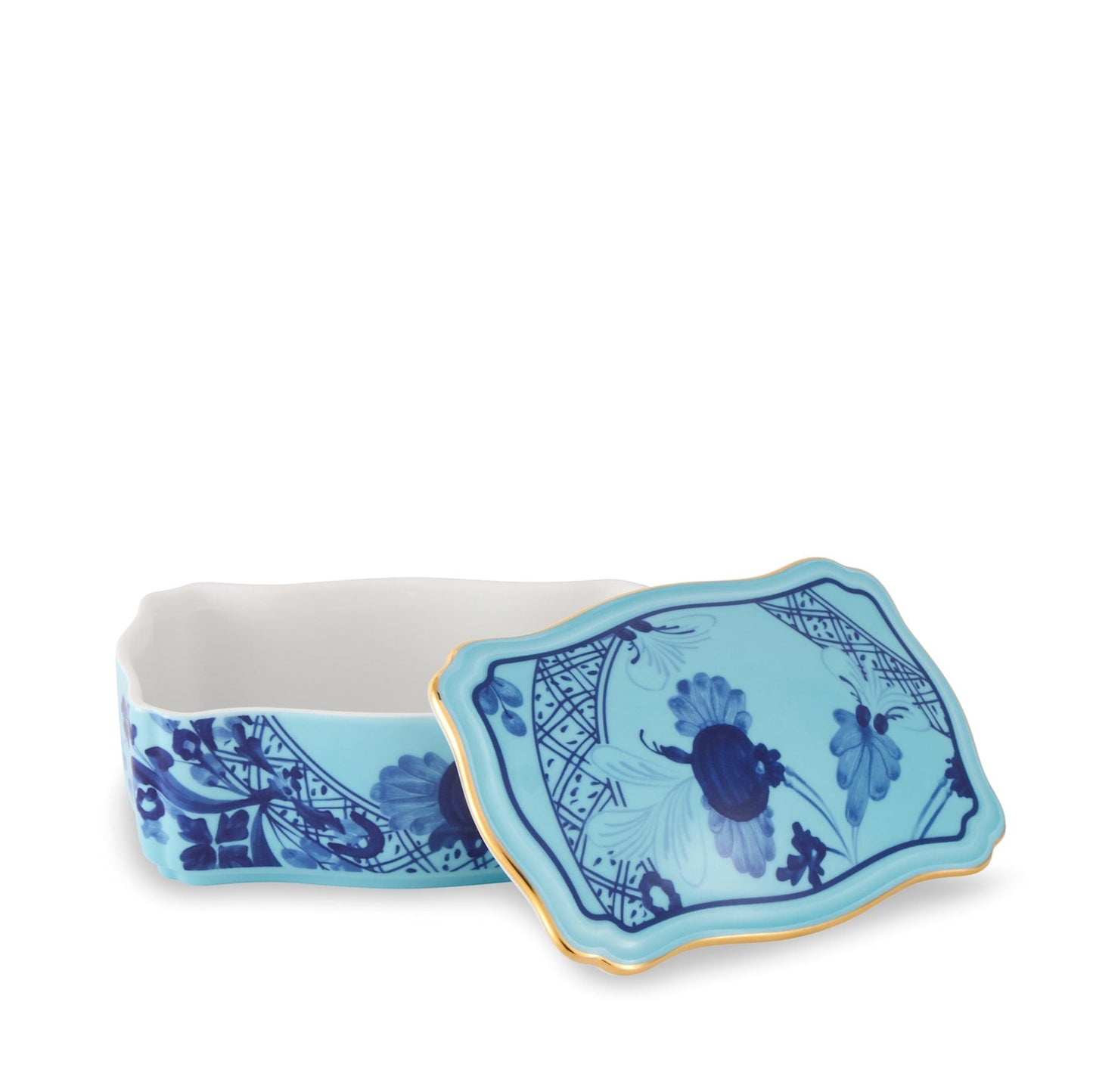 Ginori 1735 Oriente Italiano Tesori Iris Rectangular Trinket Box
