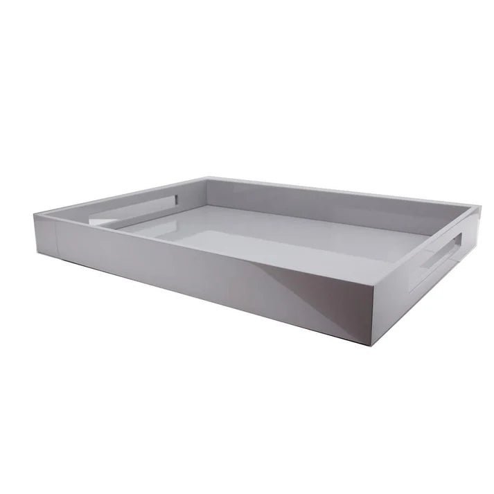 Addison Ross Chiffon Gray Large Lacquered Ottoman Tray