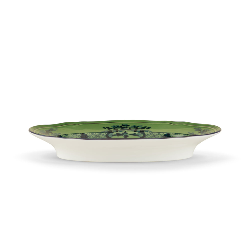 Ginori 1735 Oriente Italiano Malachite Oval Pickle Dish