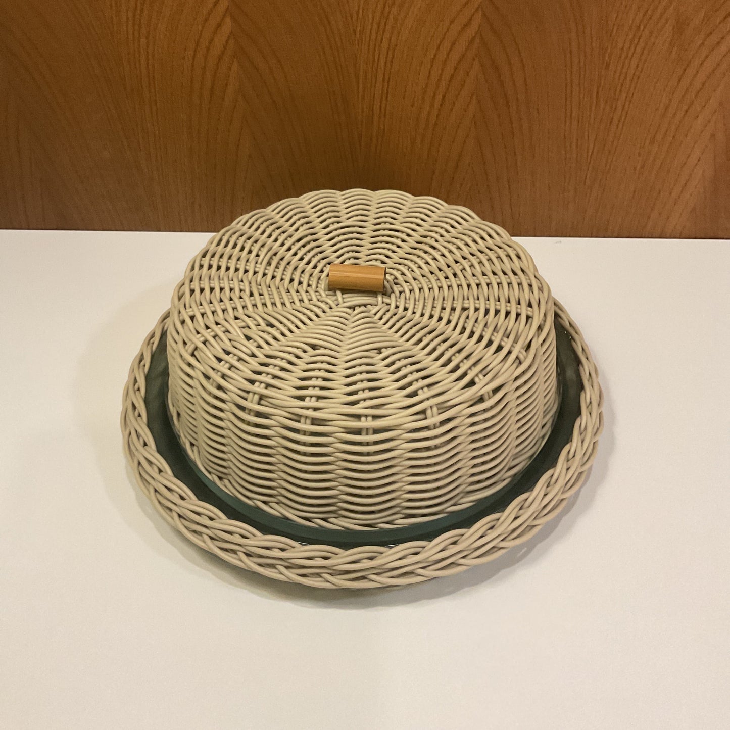 Wicker Cake Dome - Sand Beige