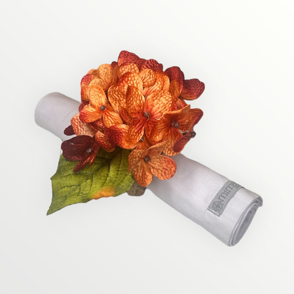 Orange Hydrangea Napkin Ring