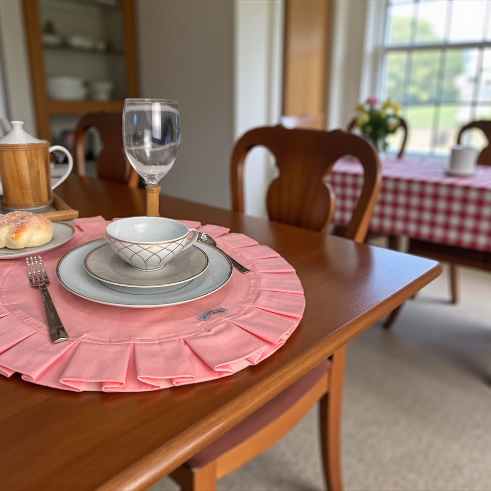 Pink Round Ruffle Placemat