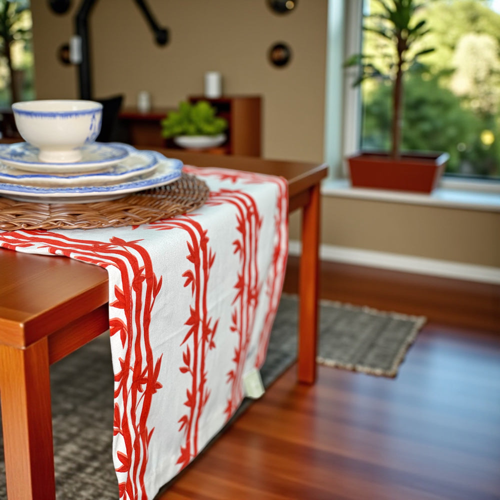 Red Bamboo Table Runner