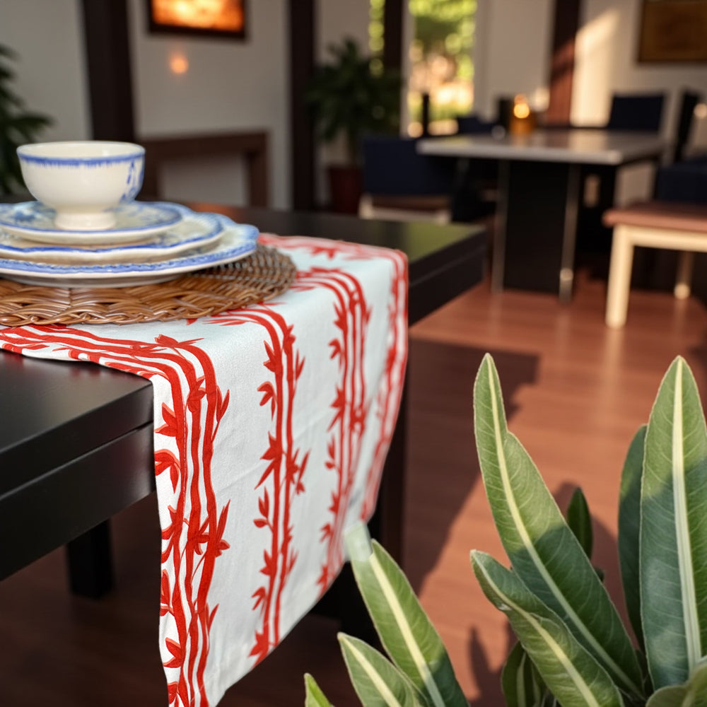 
                      
                        Red Bamboo Table Runner
                      
                    