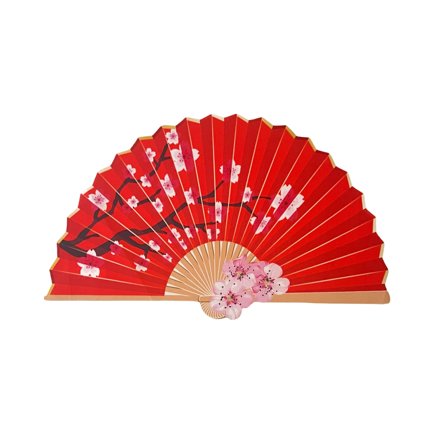 Red Cherry Blossom Fan Water Resistant Placemat