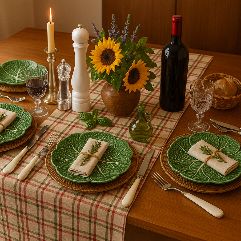 Red/Green Beige Plaid Table Runner