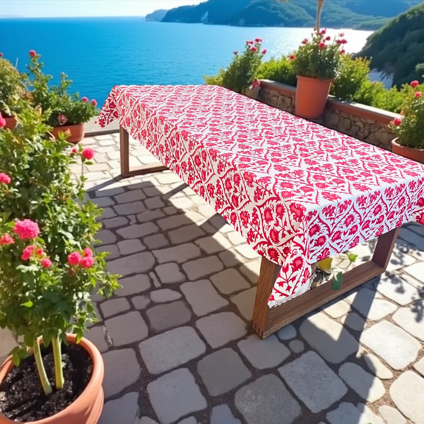 Red Provence Easy Clean Tablecloth