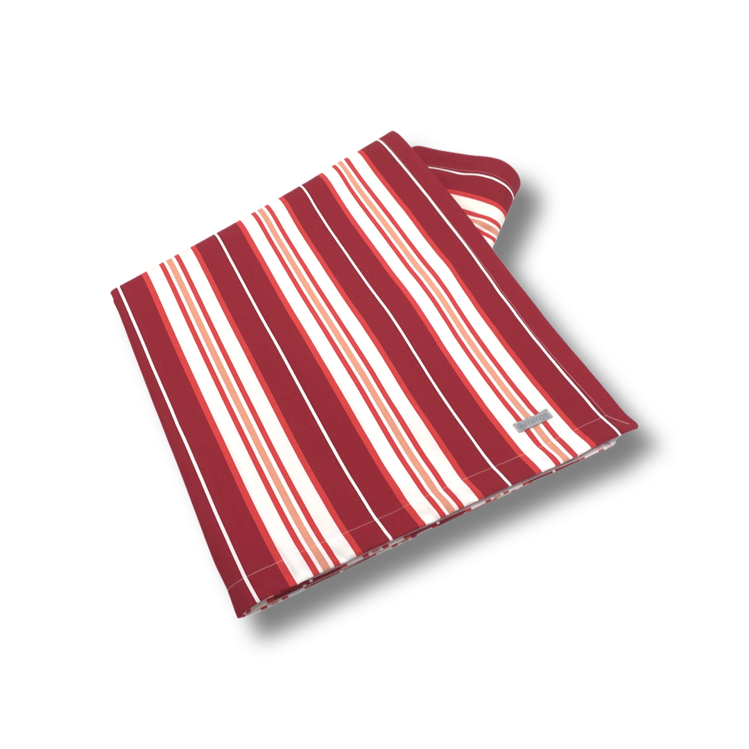 Red and White Stripe Easy Clean Rectangular Tablecloth