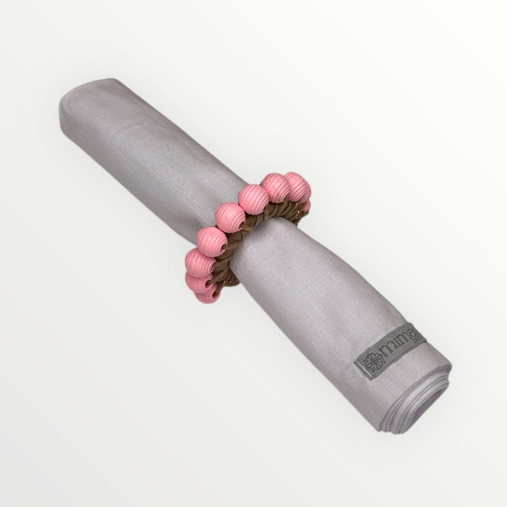 Rose Neon Wooden Beads Napkin Ring