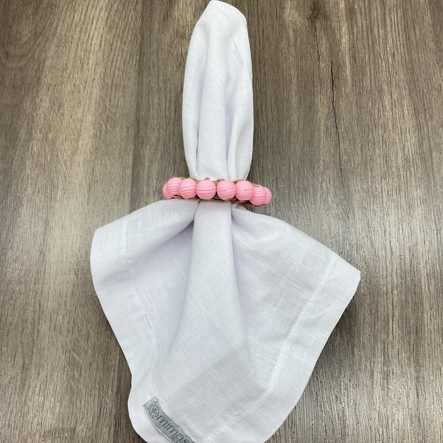 Rose Neon Wooden Beads Napkin Ring