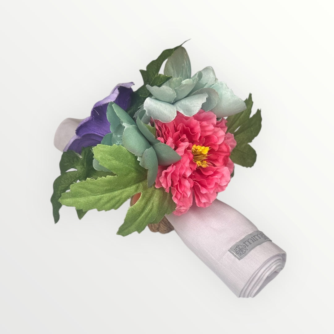 Spring Floral Bouquet Napkin Ring