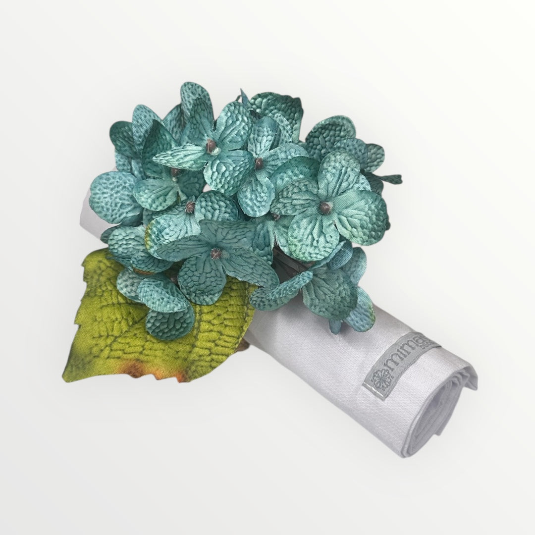 Turquoise Hydrangea Napkin Ring
