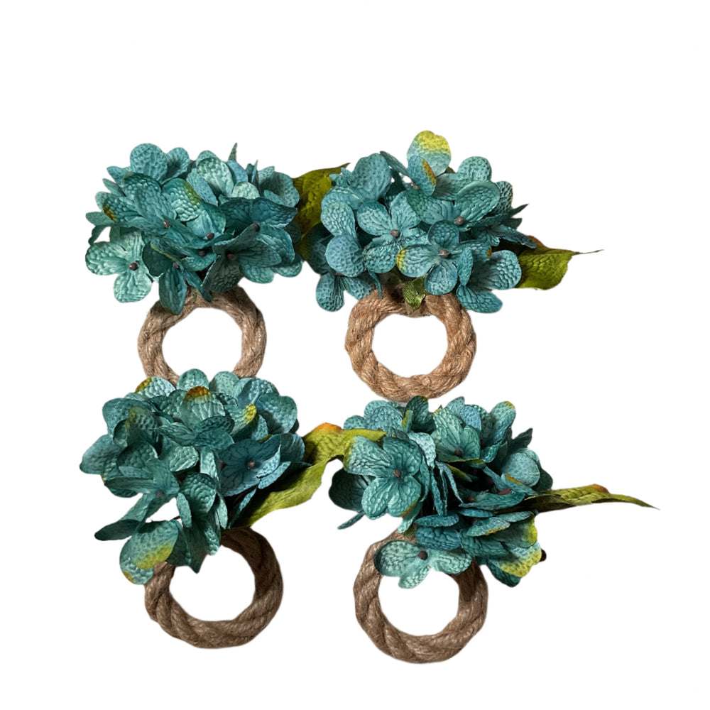Turquoise Hydrangea Napkin Ring